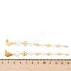 Brass ABS Plastic Pearl Tassel Stud Earrings EJEW-U040-17G-5