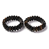 Bicone Natural Tiger Eye Beads Stretch Bracelets for Women Men BJEW-C097-05M-1