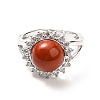 Natural Red Jasper Adjustable Rings RJEW-P043-02P-18-2