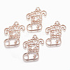 Rack Plating Alloy Open Back Bezel Pendants LS-PALLOY-Q351-19RG-FF-1