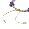 Natural Amethyst Chips & Handmade Seed Beads Braided Bracelet Making AJEW-MZ00004-09-3