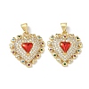Brass Micro Pave Cubic Zirconia Pendants KK-L243-27G-1