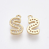 Brass Cubic Zirconia Charms X-KK-S348-330S-2