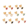 304 Stainless Steel Enamel Stud Earrings EJEW-B009-02G-1