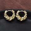 Twist Ring Rack Plating Brass Hoop Earring for Women EJEW-H091-14G-4