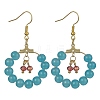 Imitation Jade Glass Beaded Ring Dangle Earrings EJEW-JE05568-01-1