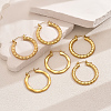 Stainless Steel Classic Elegant Irregular Texture Large Ring Hoop Earrings BQ0961-2-2