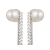 Natural Pearl Ear Studs EJEW-P286-18P-1