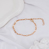 1Pc Stainless Steel Paperclip Chain Bracelets for Women BJEW-LP0002-24G-3