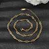 3.5MM Unisex 304 Stainless Steel Textured Paperclip Chain Necklaces NJEW-P356-01G-1