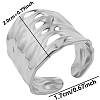 304 Stainless Steel Open Cuff Ring PW-WG28504-01-1