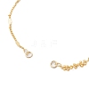 Brass Heart & Round Beaded Link Chains Bracelet Making AJEW-JB01370-2