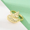 Ocean Theme Brass Cuff Rings RJEW-C135-01G-04-2