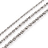 3Pcs 3 Size 304 Stainless Steel Twist Rope Chains Necklaces Set for Men Women STAS-TA0004-82-2