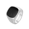 Square 304 Stainless Steel Enamel Finger Rings for Men FS-WG78CFC-01-2