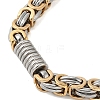 Grooved Column 304 Stainless Steel Byzantine Chain Bracelets for Men BJEW-B093-07GP-2