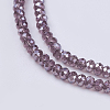Electroplate Glass Beads Strands GLAA-F076-FR07-3
