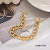 Classic Brass Cuban Link Chain Bracelets for Women DL2887-1-2