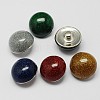Mixed Color Flat Round Platinum Tone Zinc Alloy Jewelry Snap Buttons X-RESI-R096-01M-1