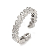 Brass Micro Pave Cubic Zirconia Cuff Rings for Women RJEW-F182-03P-4