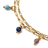 2Pcs Brass Figaro Chain & Paperclip Chains Anklets AJEW-AN00723-4