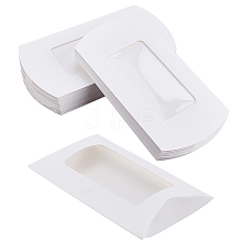 Paper Pillow Candy Boxes with Rectangle Visible Window CON-WH0094-18A
