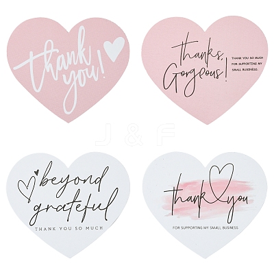 4 Bags 4 Styles Coated Paper Thank You Greeting Card DIY-FS0007-88-1