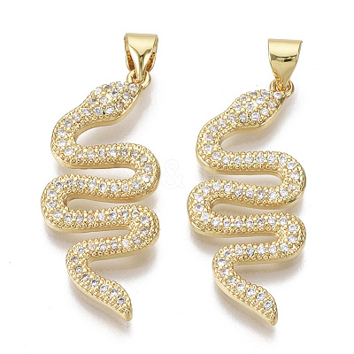 Brass Micro Pave Cubic Zirconia Pendants X-ZIRC-S067-038-NF-1
