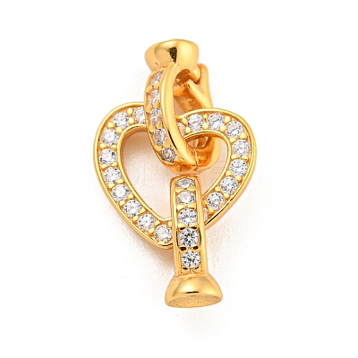 925 Sterling Silver Micro Pave Clear Cubic Zirconia Fold Over Clasps STER-U001-08G-1