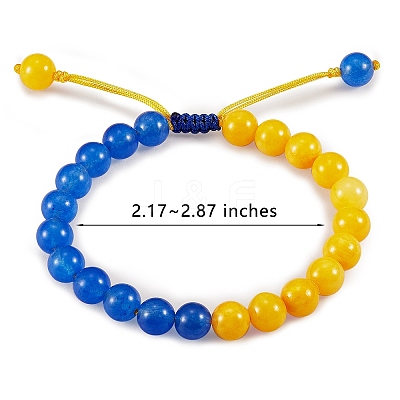 Stone Braided Bead Bracelet BJEW-SW00019-1