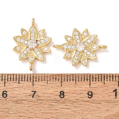 Brass Micro Pave Clear Cubic Zirconia Connector Charms CU-CBA4579-05G-C-1