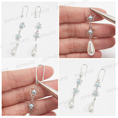 60Pcs 5 Colors Brass Earring Hooks for Earring Designs KK-SP0002-50-1