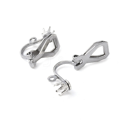 316 Stainless Steel Clip-on Earring Findings STAS-Z124-03P-1