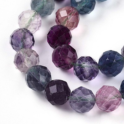 Natural Rainbow Fluorite Beads Strands G-S345-8mm-29-1