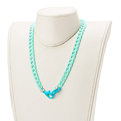 Personalized Acrylic Curb Chain Necklaces NJEW-JN03515-06-1