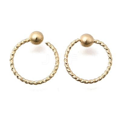 Brass Ball Captive Bead Nose Ring AJEW-G075-01G-01-1