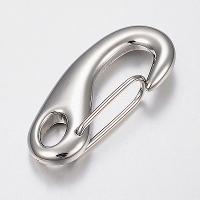 Tarnish Resistant 304 Stainless Steel Push Gate Snap Keychain Clasp Findings STAS-K167-02P-E-1