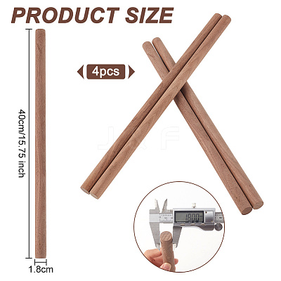 Round Walnut Wooden Sticks WOOD-WH0034-27B-1