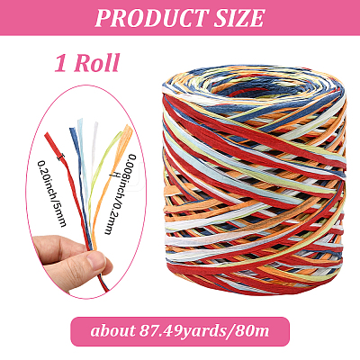 Segment Dyed Raffia Paper Cords for DIY Craft OCOR-WH20020-27H-1