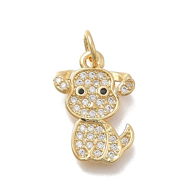 Brass Micro Pave Cubic Zirconia Pendants KK-D431-060B-G-1