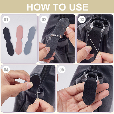8 Bags 8 Colors Cowhide Purse Suspension Clasps Bag Strap Connector Fabric PURS-CL0001-04B-1