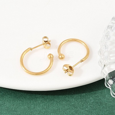 C-Shaped 304 Stainless Steel Stud Earrings EJEW-Z154-01G-02-1