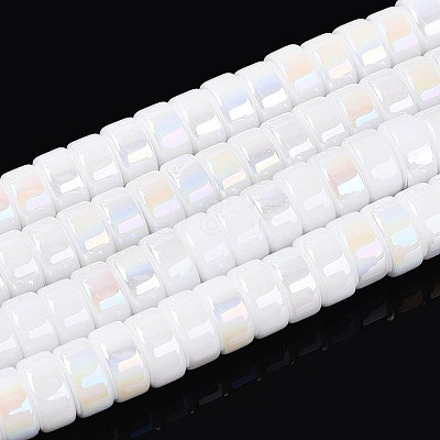 AB Color Plated Opaque Glass Beads Strands GLAA-T026-3x6mm-P10-1