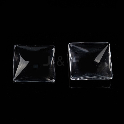 Transparent Glass Square Cabochons X-GGLA-A001-30mm-1
