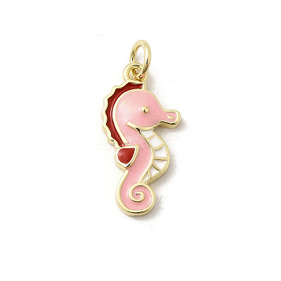 Brass Enamel Pendants KK-K302-22B-G-1