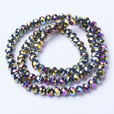 Electroplate Transparent Glass Beads Strands EGLA-A034-T4mm-UA07-1