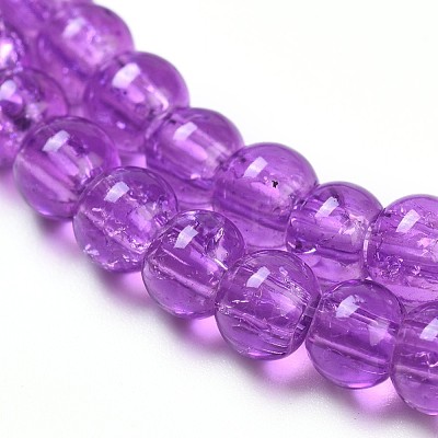 Spray Painted Crackle Glass Beads Strands CCG-Q001-4mm-12-1