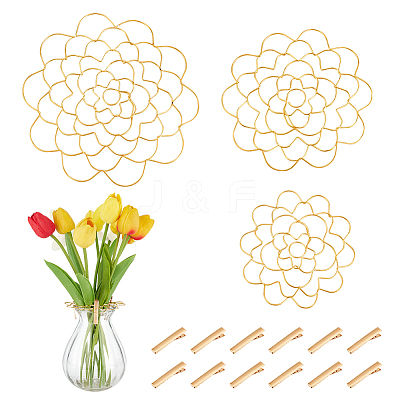 3Pcs 201 Stainless Steel Flower Arrangement Insert Lids DIY-UN0005-92G-1