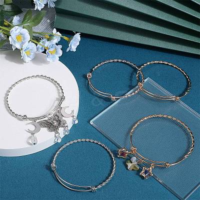 9Pcs 3 Colors Stainless Steel Twist Bangles for Women FIND-SC0010-03-1