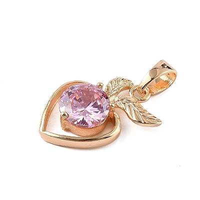 Brass Micro Pave Cubic Zirconia Pendants KK-E795-27KCG-05-1